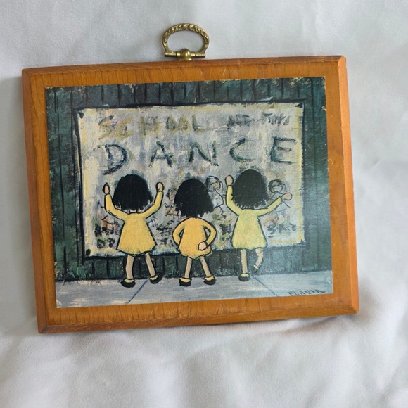 Buzza Other - Vintage 1969 Flavia Weedn Buzza Wood Plaque Art School Dance Girls Foil Sticker